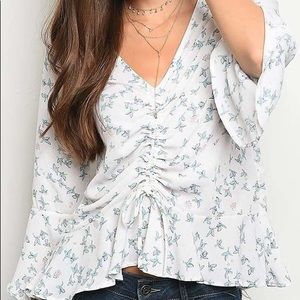 Floral Ruched Blouse